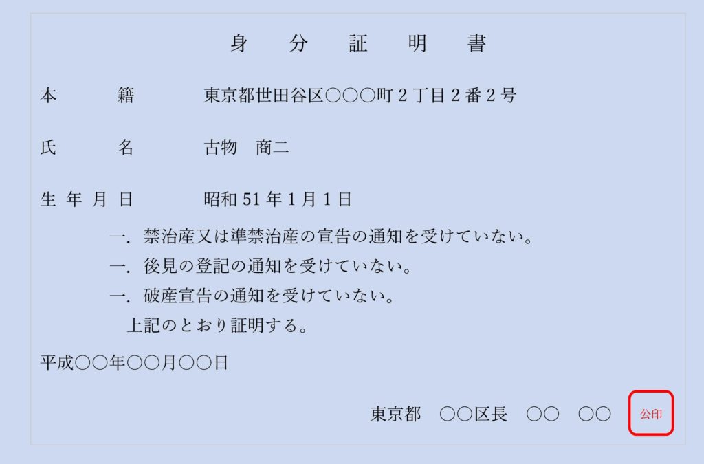 身分証明書